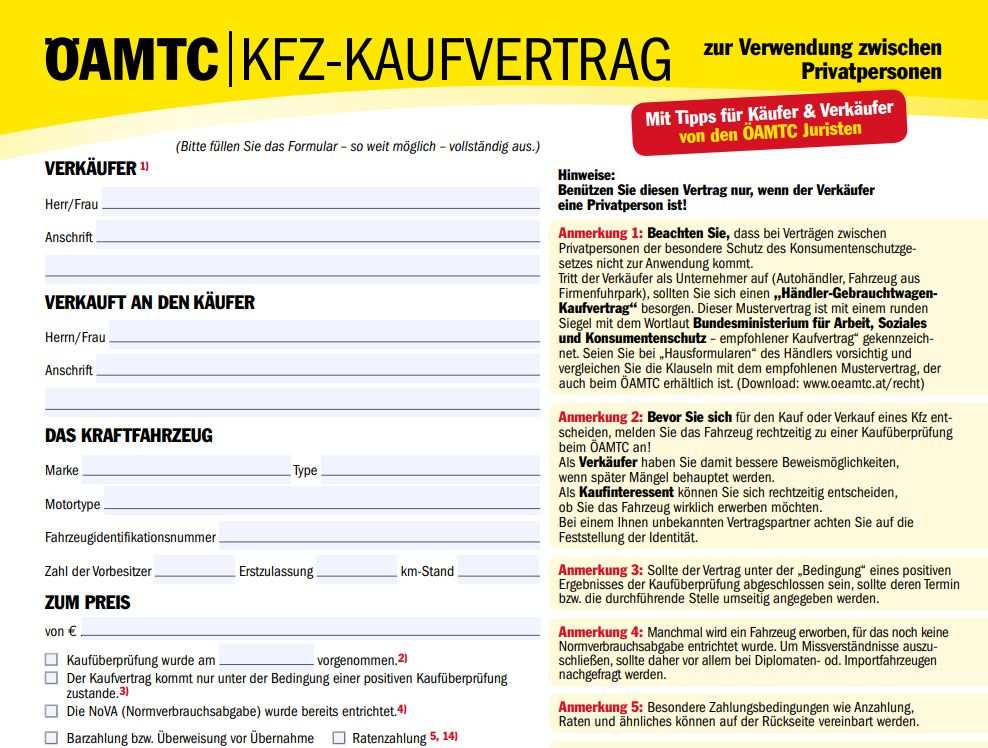 Kfz Kaufvertrag B2b Muster Zum Download