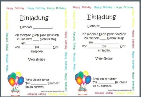 Vorlage Einladung Klassentreffen Word Birthday Template