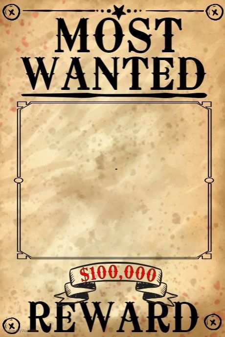 Wanted Plakat Vorlage