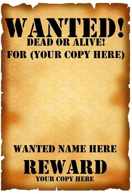 29 Free Wanted Poster Templates Fbi And Old West Poster