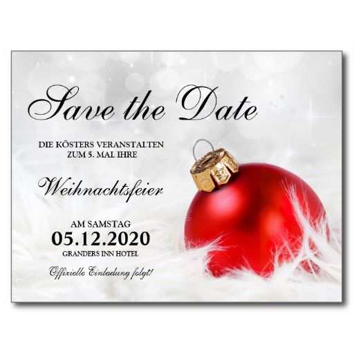 Weihnachtsfeier Einladung Save The Date Karte Zazzle De