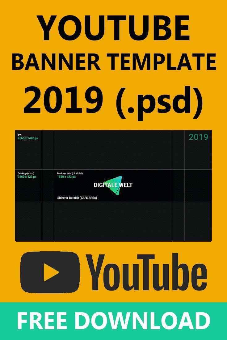 Youtube Kanalbild Template 2019 Digitalewelt Youtube Banner