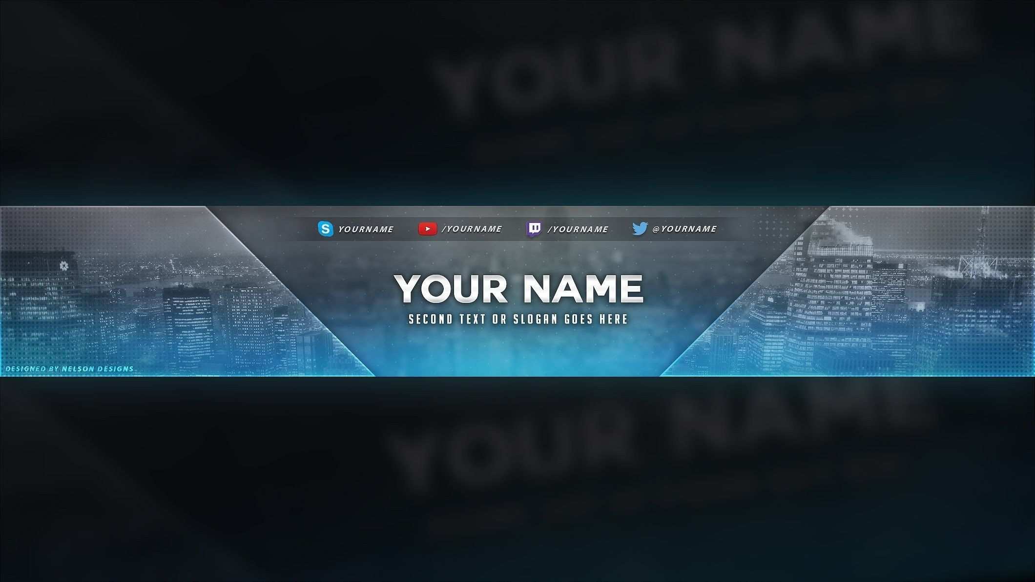 4 Free Youtube Banner Psd Template Designs Social Media