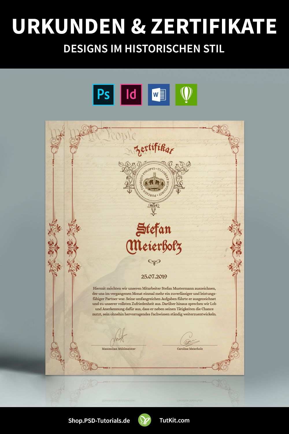 Historische Urkunden Zertifikate Vorlagen Fur Word Co