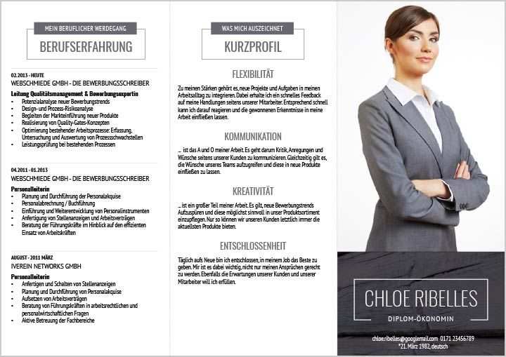 Kurzbewerbung Flyer Vorlage