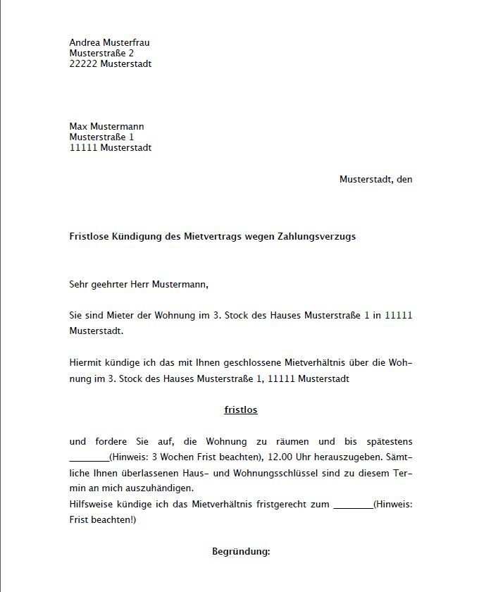 Mietvertrag Vermieter Vorlage