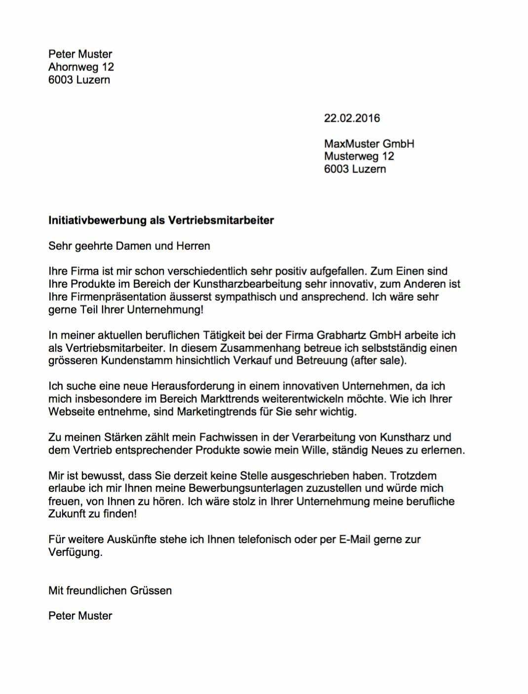 Praktikumsbewerbung Schreiben Vorlage