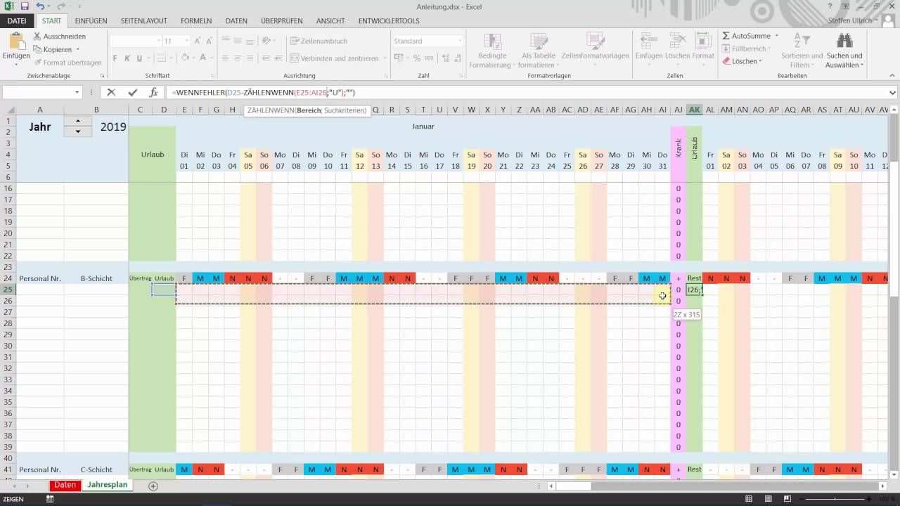 Schichtplan Erstellen Excel