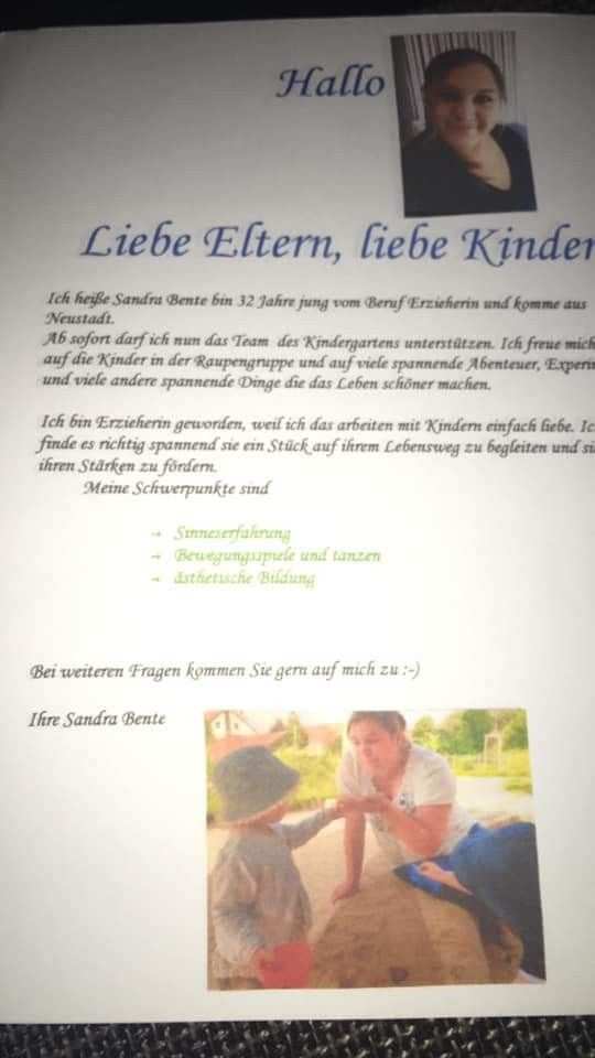 Steckbrief Erzieherin Kindergarten Vorlage
