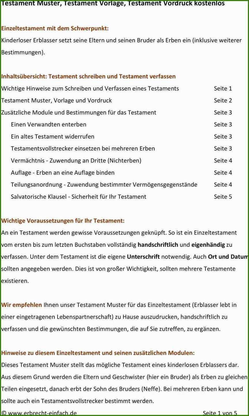 Testament Vorlage Pdf