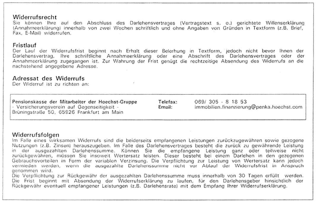 Widerruf Kreditvertrag Vorlage
