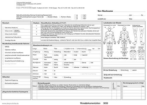 Wunddokumentation Vorlage Kostenlos